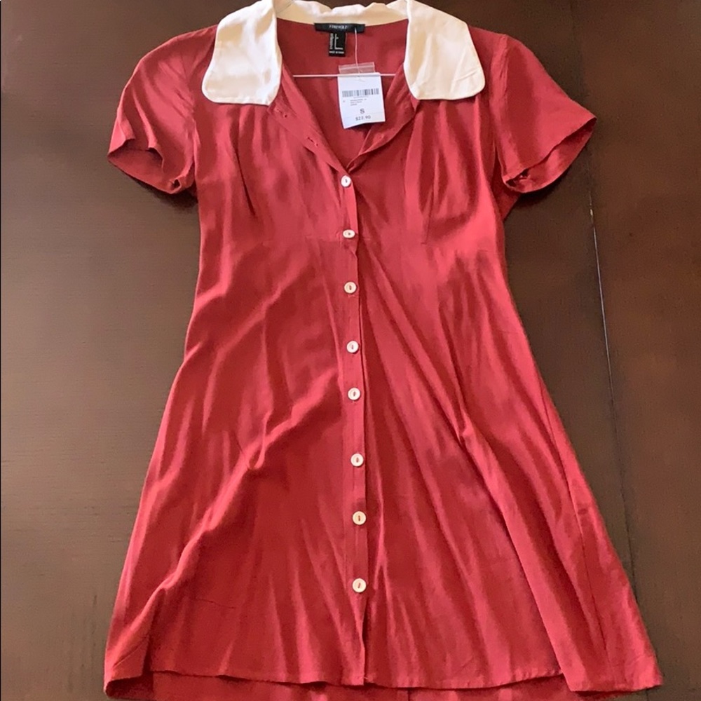 Rust Colored Dress with Collar